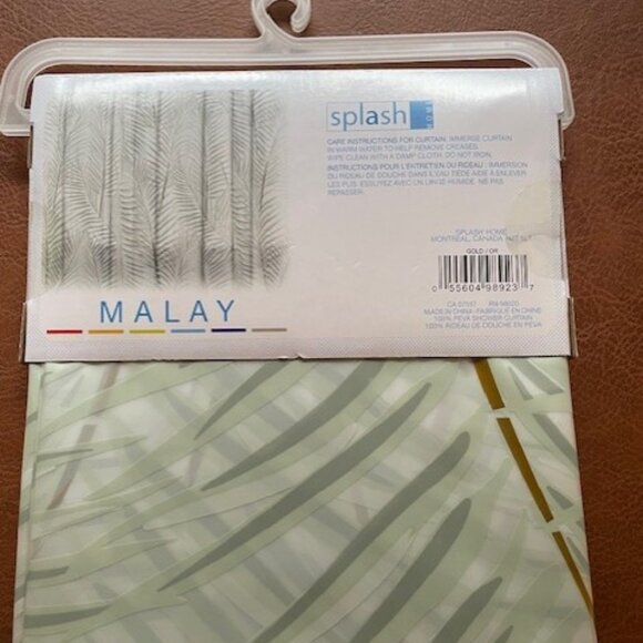 NWT SPLASH Palm Leaves Peva Shower Curtain - Picture 4 of 4